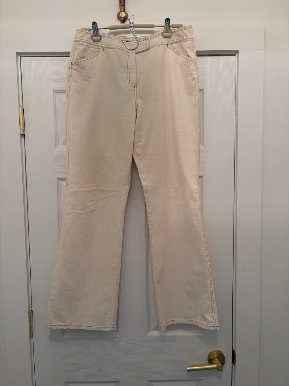 Lafayette 148 Cream Wide Leg Jeans